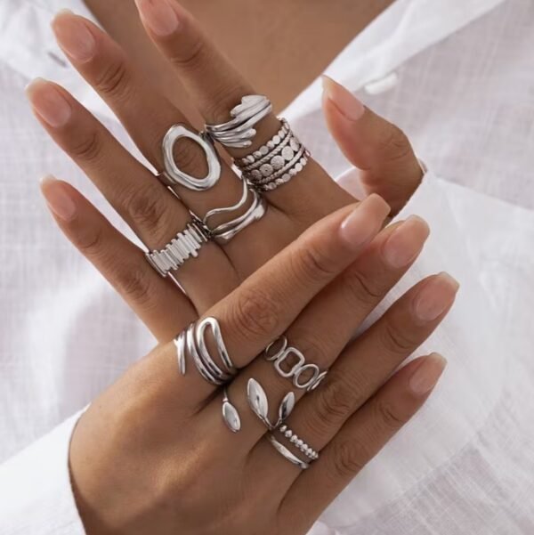 Bague Design Géométrique en Acier Inoxydable (Modèle au choix)
