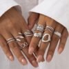 Bague Design Géométrique en Acier Inoxydable (Modèle au choix)