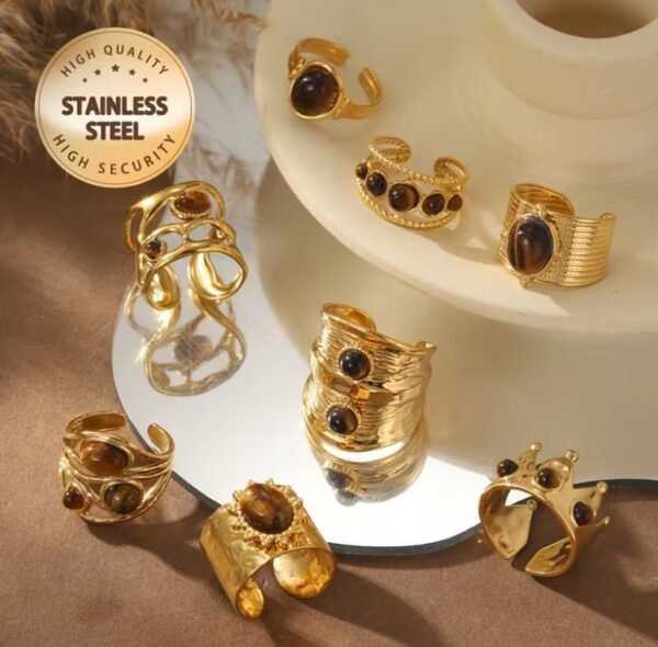 Bague Ouverte Ovale Élégante Style Bohème (Modèle au choix)