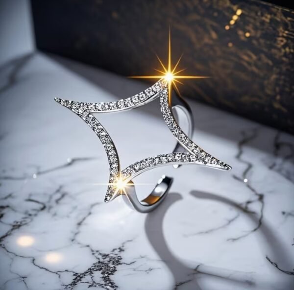 Capture d’écran 2026-02-21 110658 Bague Ouverte Élégante avec Étoile Dorée et Cristaux