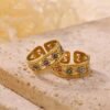 Bague Ouverte Œil Maléfique en Acier Inoxydable