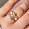 Bague Cœur en Émail Plaqué Or (Modèle au choix)