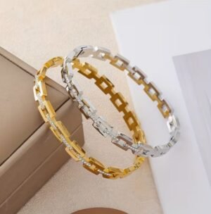 Bracelet en acier inoxydable incrusté de cubes de sucre (Modèle au choix)