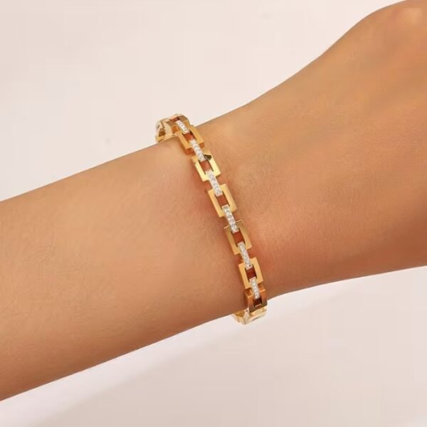 Bracelet en acier inoxydable incrusté de cubes de sucre (Modèle au choix)