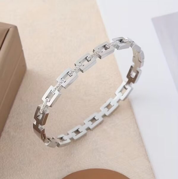 Bracelet en acier inoxydable incrusté de cubes de sucre (Modèle au choix)