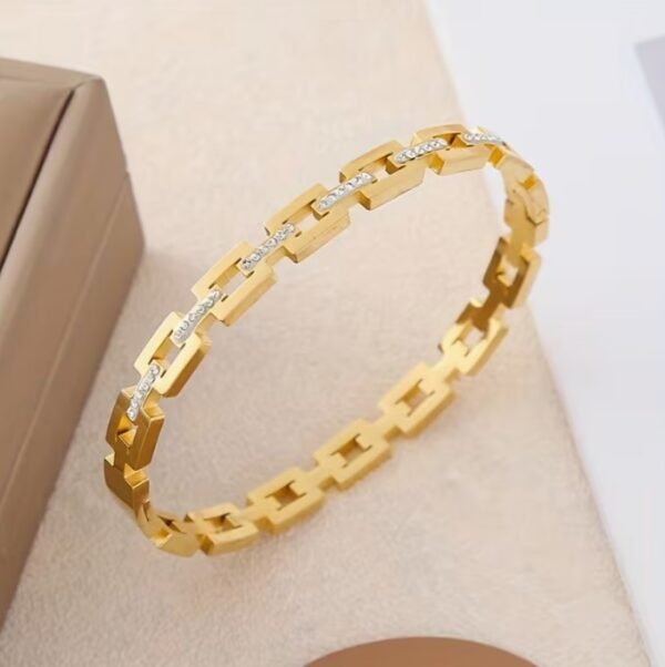 Bracelet en acier inoxydable incrusté de cubes de sucre (Modèle au choix)