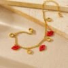 Bracelet Double Couche Doré en Acier Inoxydable