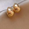 Boucles d'oreilles clous dorées en acier inoxydable