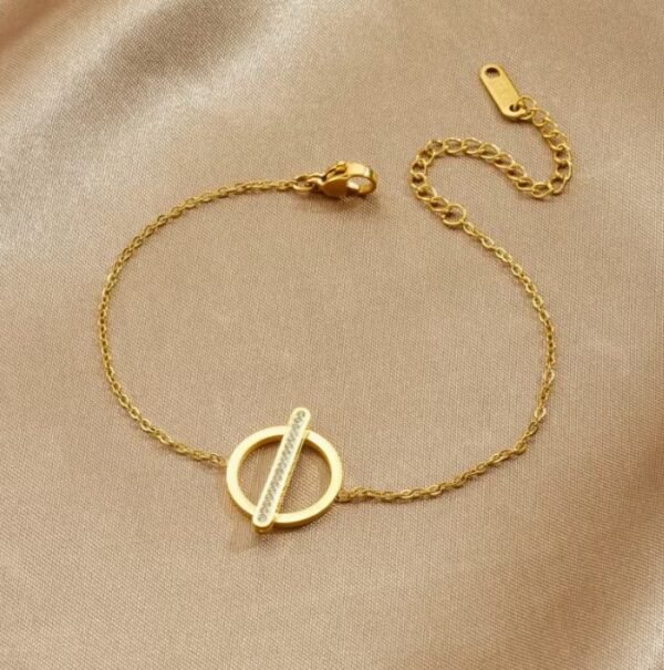 Bracelet en acier inoxydable avec strass