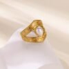 Bague Double Ouverte en Acier Inoxydable