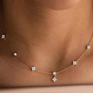 Collier Trèfle Porte-Bonheur en Acier Inoxydable