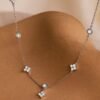 Collier Trèfle Porte-Bonheur en Acier Inoxydable