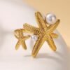 Bague Étoile de Mer en Acier Inoxydable
