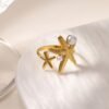 Bague Étoile de Mer en Acier Inoxydable