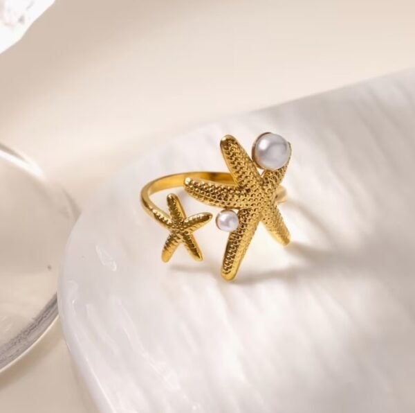 Bague Étoile de Mer en Acier Inoxydable