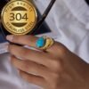 Bague en Acier dorée avec Zircone (Modèle au choix)