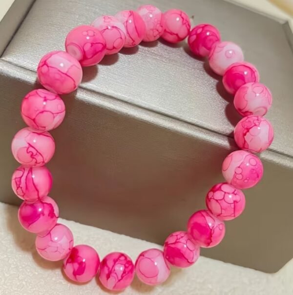 Bracelet Élastique en Pierre Rose