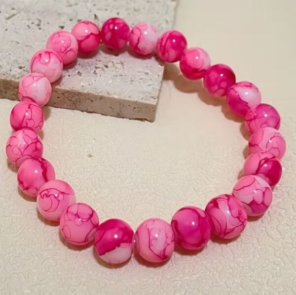 Bracelet Élastique en Pierre Rose