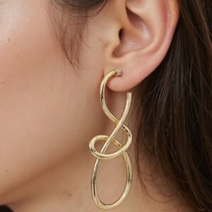 Boucles d'oreilles Minimaliste à Nœuds Dorés