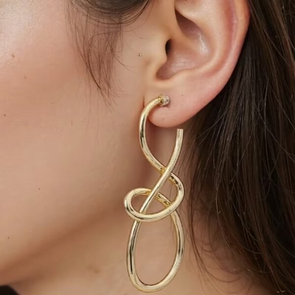 Boucles d'oreilles Minimaliste à Nœuds Dorés