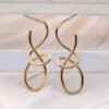 Boucles d'oreilles Minimaliste à Nœuds Dorés