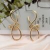 Boucles d'oreilles Minimaliste à Nœuds Dorés