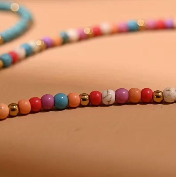 Collier Pendentif Bohème avec Pierres Synthétiques 4MM (Modèle au choix)