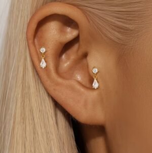 Boucles d'Oreilles à Clous en Zircone Synthétique